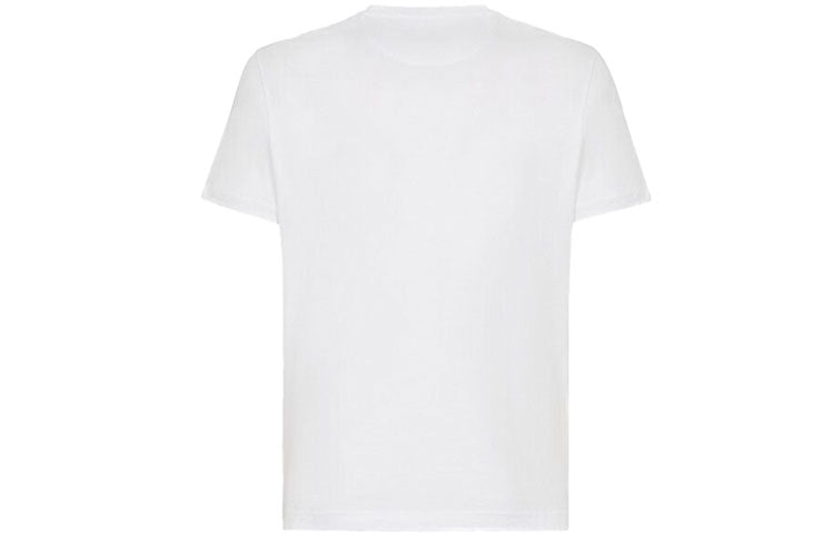 Men's FENDI SS21 Solid Color Round Neck Short Sleeve White FY0894A7D9F0QA0