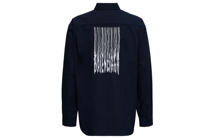 Balenciaga Barcode Logo Shirt 'Navy' 662982TKM028065