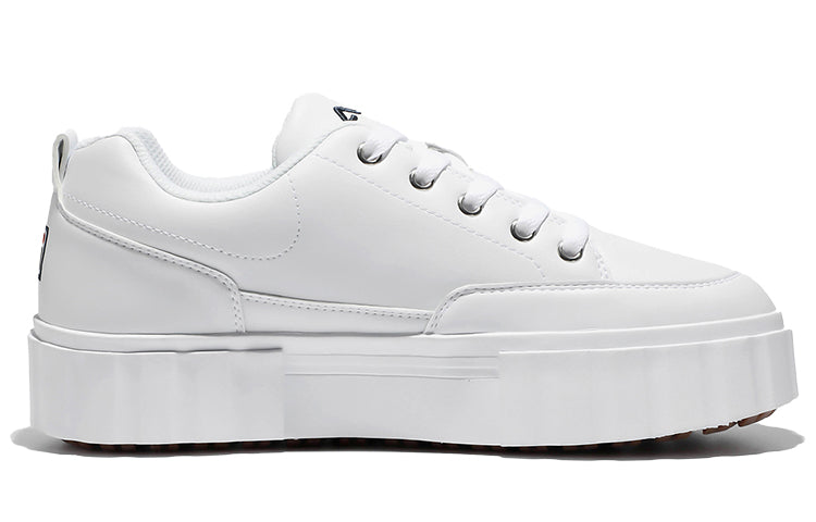 FILA Low Top Thick Sole Skate Shoes Unisex White Korean Version 'White Red Black' 1TM01563E_100