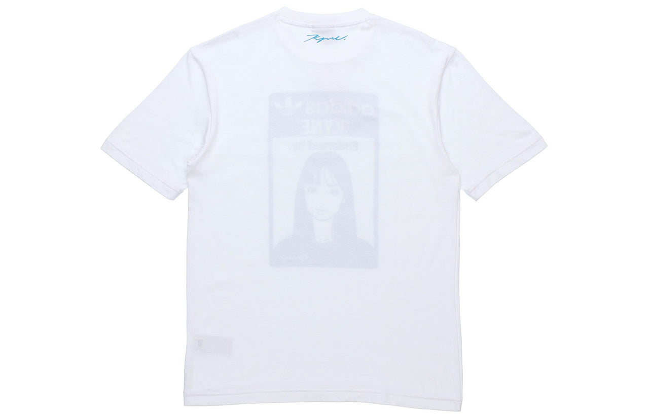 adidas originals x KYNE Crossover Character Printing Round Neck Sports Short Sleeve White HA9996