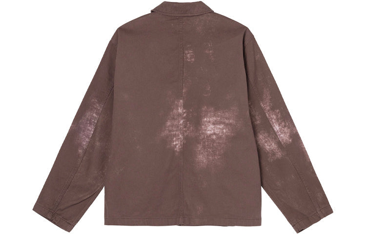 Stussy White Long Sleeves Jacket Unisex Brown 115575