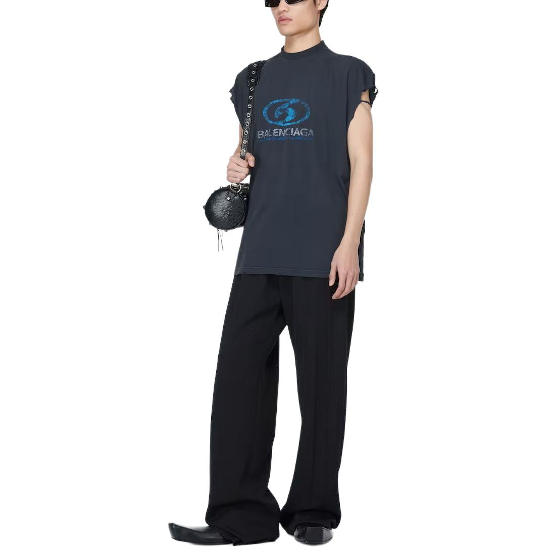 Balenciaga Surfer Sleeveless T-shirt 'Black Blue' 767844TPVM31412