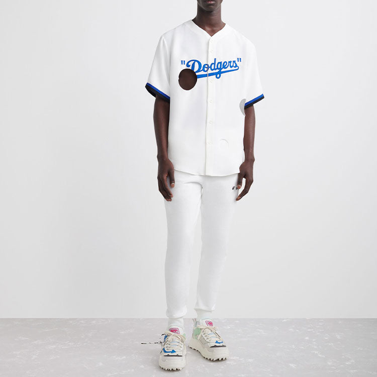 Off-White x New Era x MLB Tripartite Crossover T-Shirt 'White Blue' OMGA207G21FAB0056145