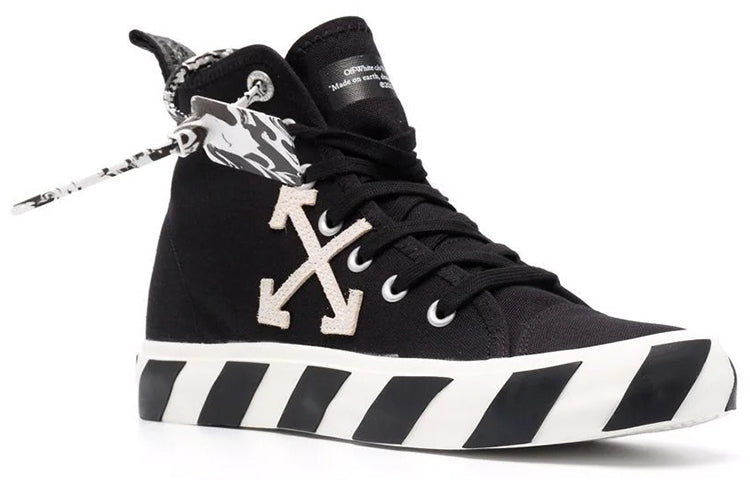 Off-White Mid-Top Vulcanized Canvas Sneaker 'Black White' OMIA119F21FAB0011001