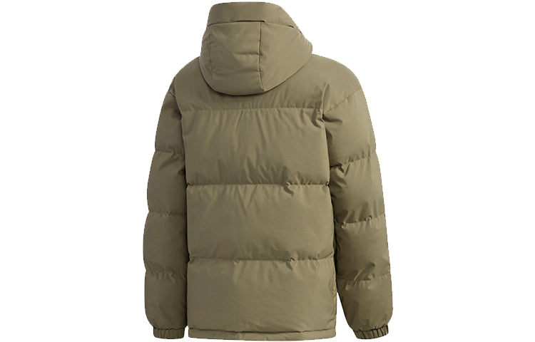جاكيت adidas Rev 3st Down Ho Stay Warm Reversible Outdoor بغطاء رأس وأسفل بلون بني كاكي EH4009