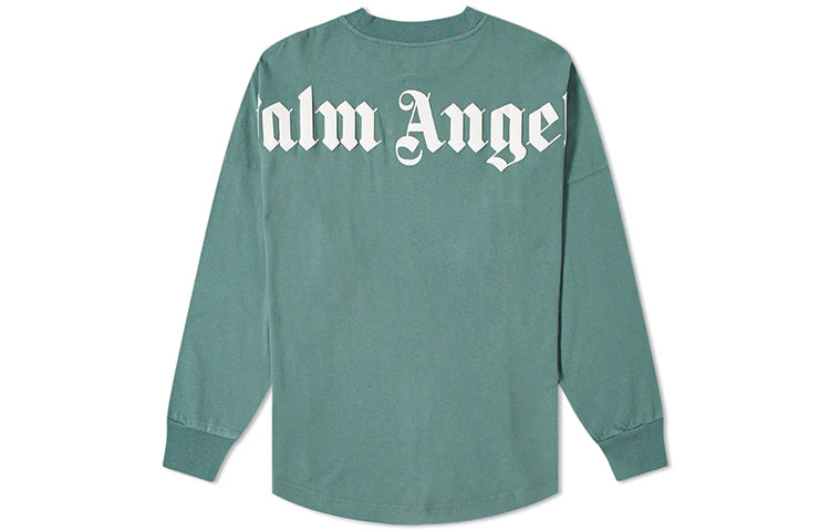 Men's PALM ANGELS Classic Logo Long Sleeves Green PMAB001E20JER0025959