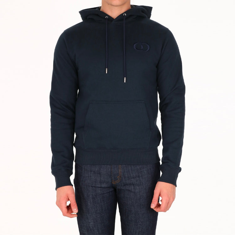 Men's DIOR Logo Embroidered Solid Color Dark Blue 113J698A0531-C585