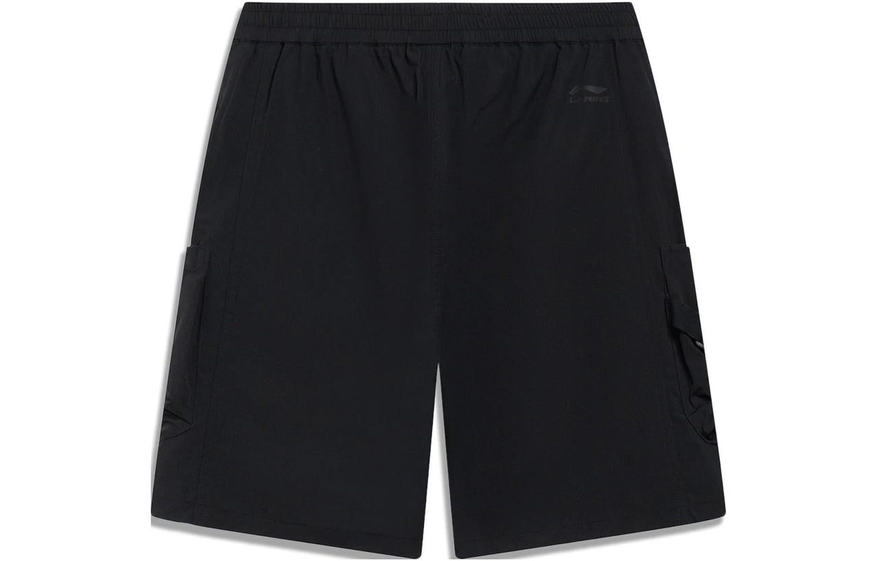Li-Ning Counterflow Logo Straight Cargo Shorts 'Black' AKST587-1