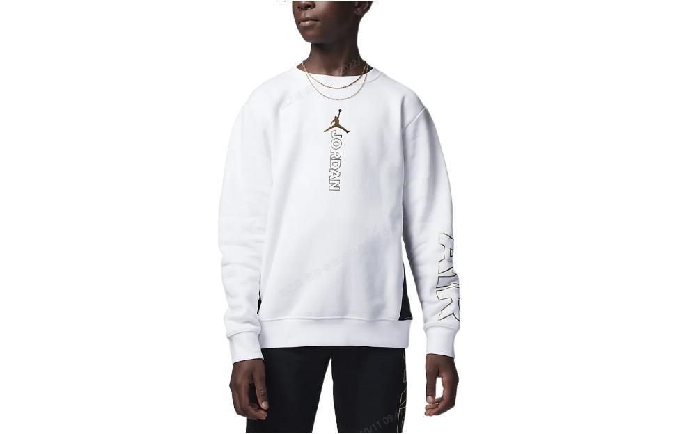 (GS) Air Jordan Air Holiday Shine Crewneck Sweater 'White' FB9470-100