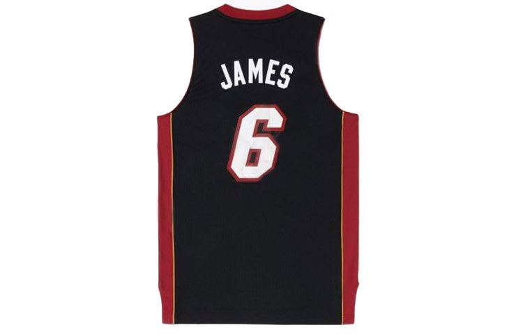 سترة كرة السلة adidas LeBron James SW Fan Edition Miami Heat رقم 6 باللون الأسود L76194