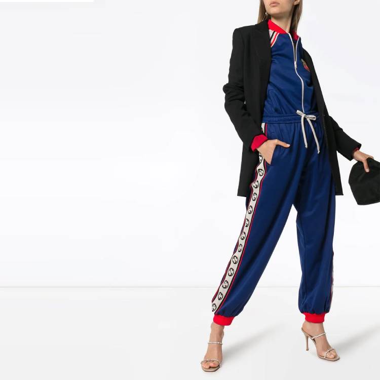 (WMNS) Gucci GG Logo Side Panel Track Pants 'Ink/Multicolor' 574016-XJA8F-4685
