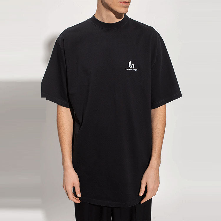 Balenciaga Sporty B Logo T-Shirt Boxy Fit 'Black' 681045TLVN11070
