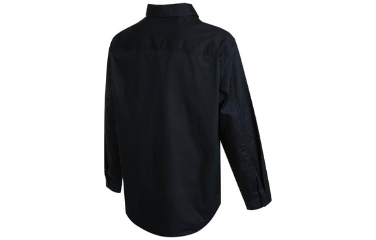 Converse Woven Long Sleeve Button Down Shirt Asia Sizing 'Black' 10023803-A01