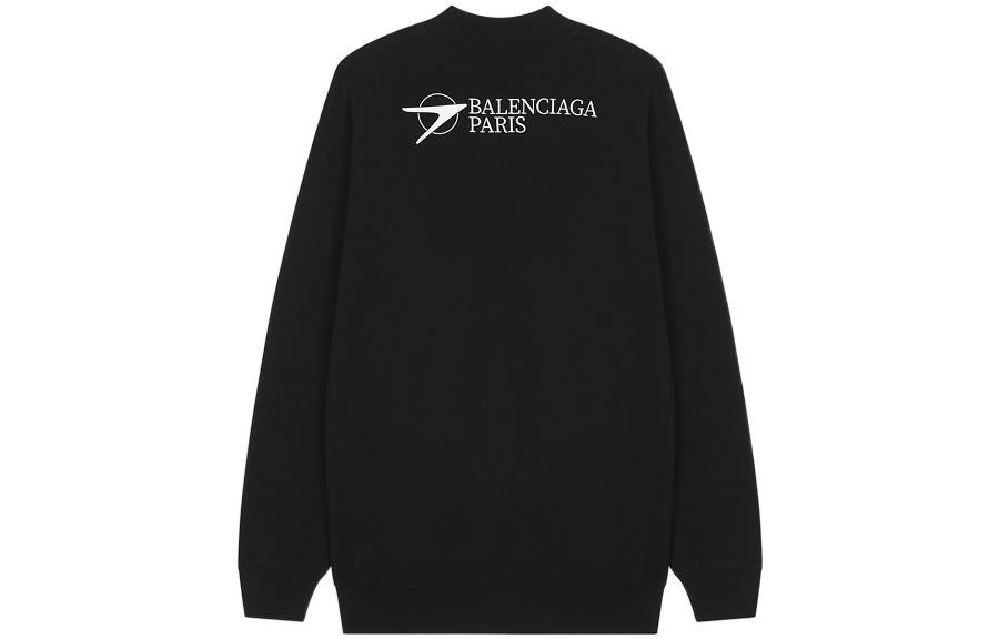 Balenciaga Embroidered Logo Sweater Medium Fit 'Black' 652981TKV871070