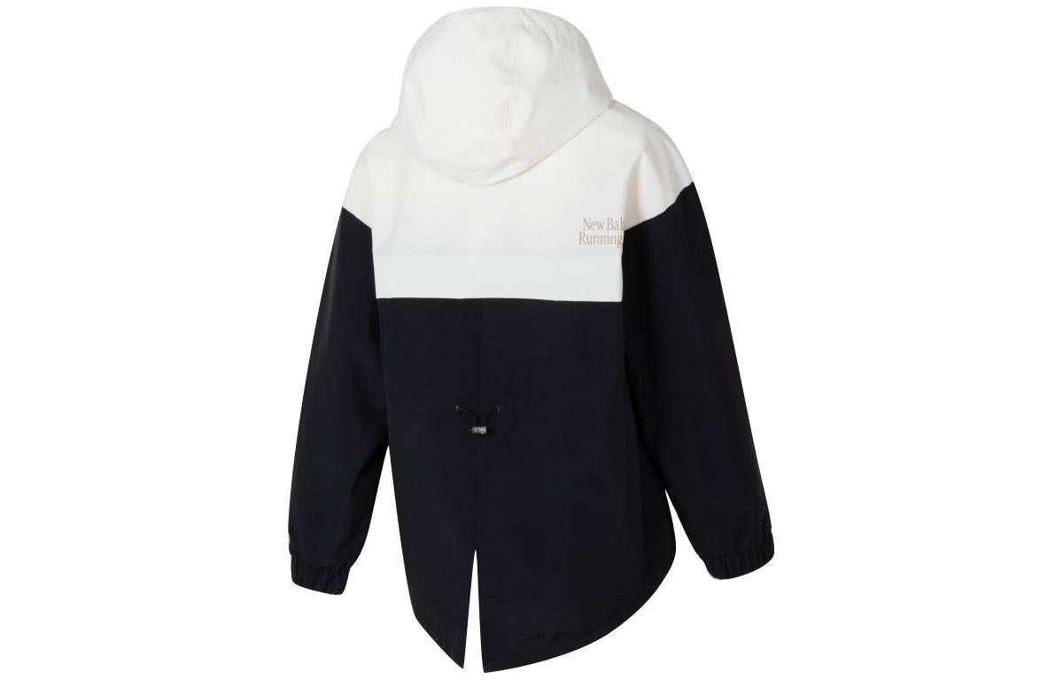 (WMNS) New Balance Color Block Jacket Asia Sizing 'White Black' NAE11312-BK