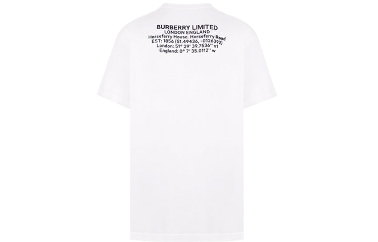 Burberry MENS Location Printed Cotton Loose Short Sleeve White 8024357
