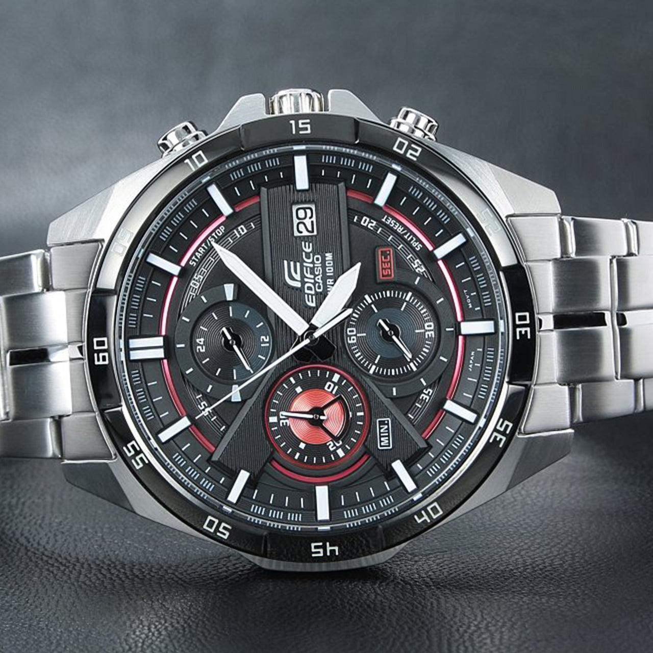CASIO Quartz EDIFICE BlackRed Watch Dial Mens BlackRed Analog EFR-556DB-1A