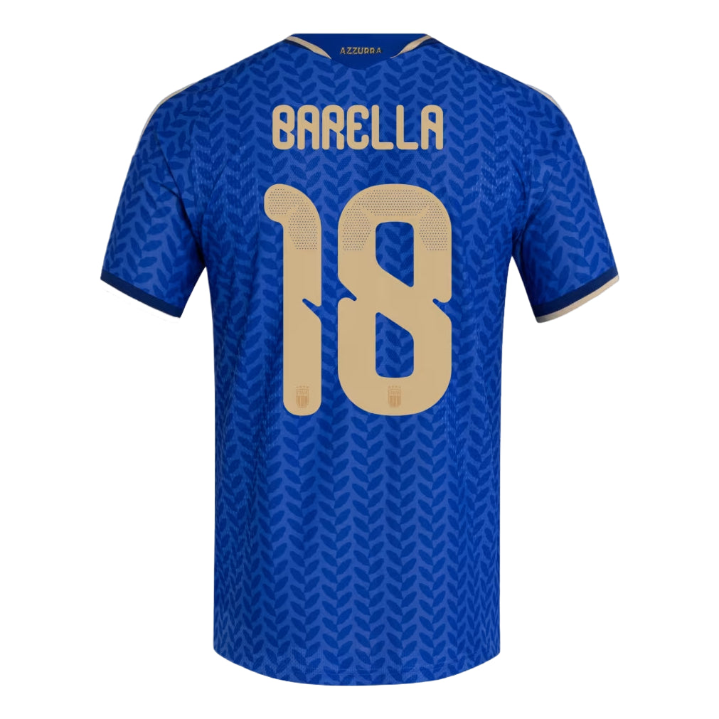 adidas Italy 26 Home Barella Authentic Jersey Asia Sizing 'Bold Blue' KW7733