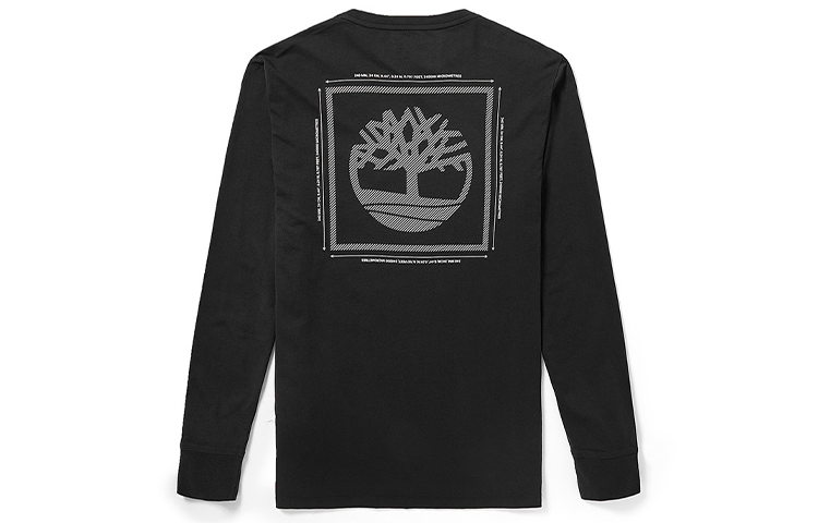 Men's Timberland Casual Printing Round Neck Long Sleeves Black A2A2Z001