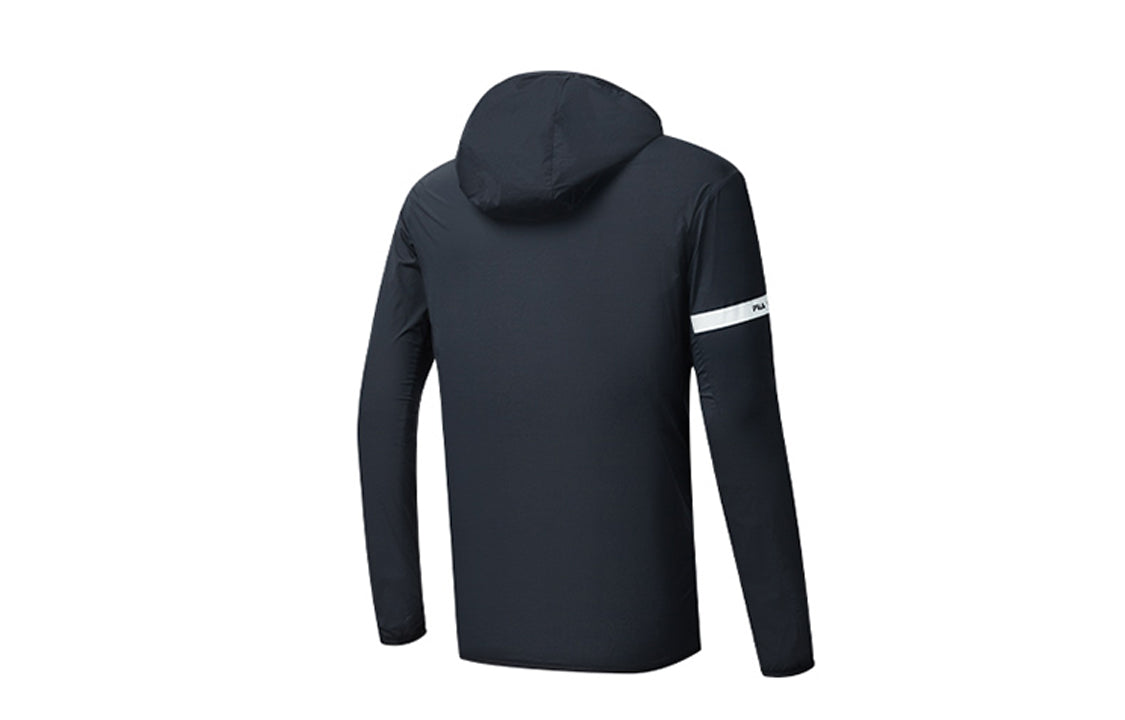 FILA Athletics Alphabet Logo Printing Woven Sports Hooded Jacket Blue A11M021703F-NV