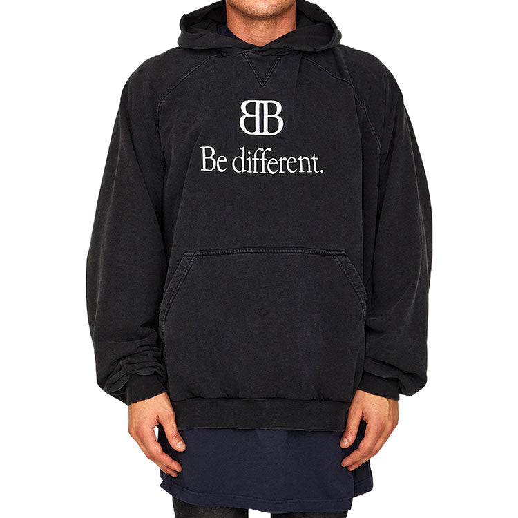 Balenciaga BB Be Different Popover Hoodie 'Black White' 720406TNVB41070