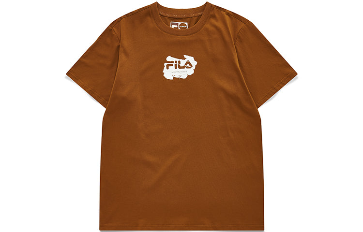 Men's FILA FUSION cycling Illustration Pattern Printing Knit Short Sleeve T11M133104F-DR