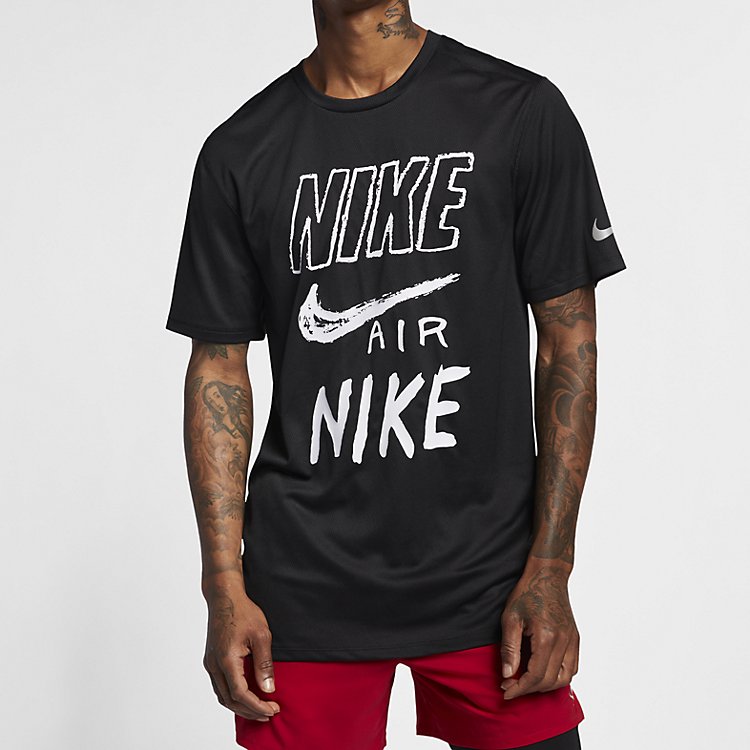 Nike Breathe Run Short Sleeve T-shirt 'Black' AJ7584-010