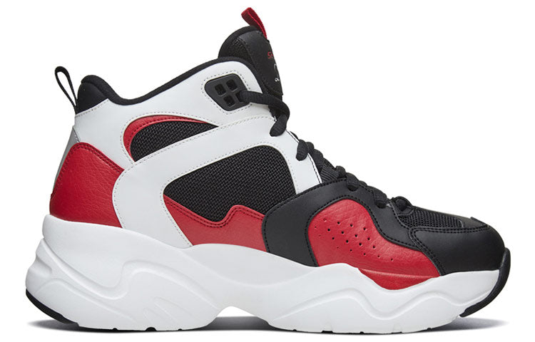 (WMNS) Skechers D'Lites High-Top Black/Red 88888379-BKWR