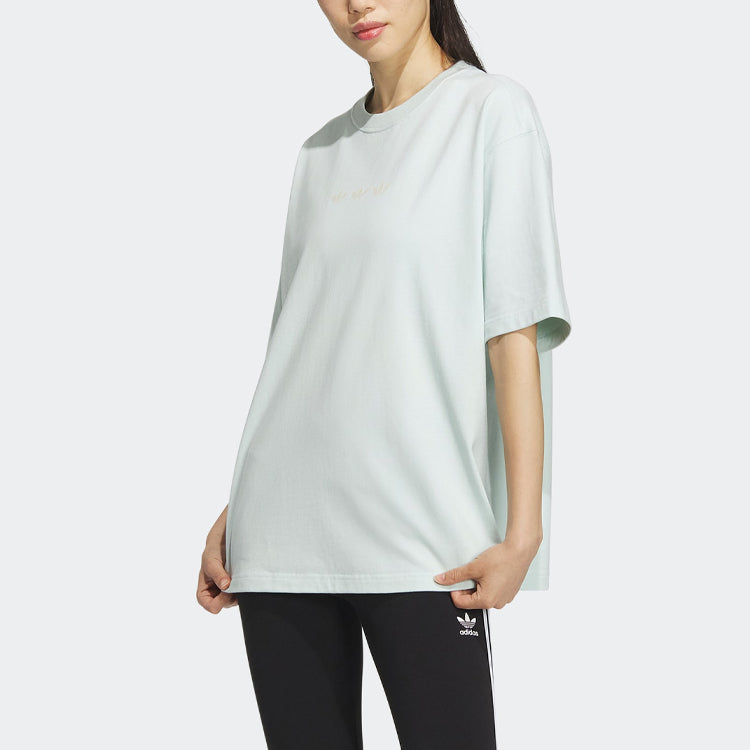 (WMNS) adidas originals Logo Short Sleeve T-shirt 'Green' IK8675
