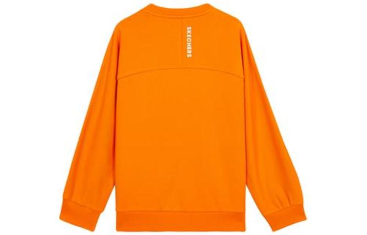 (GS) Skechers Letter Printed Crew Sweater 'Orange White Black' L122B005