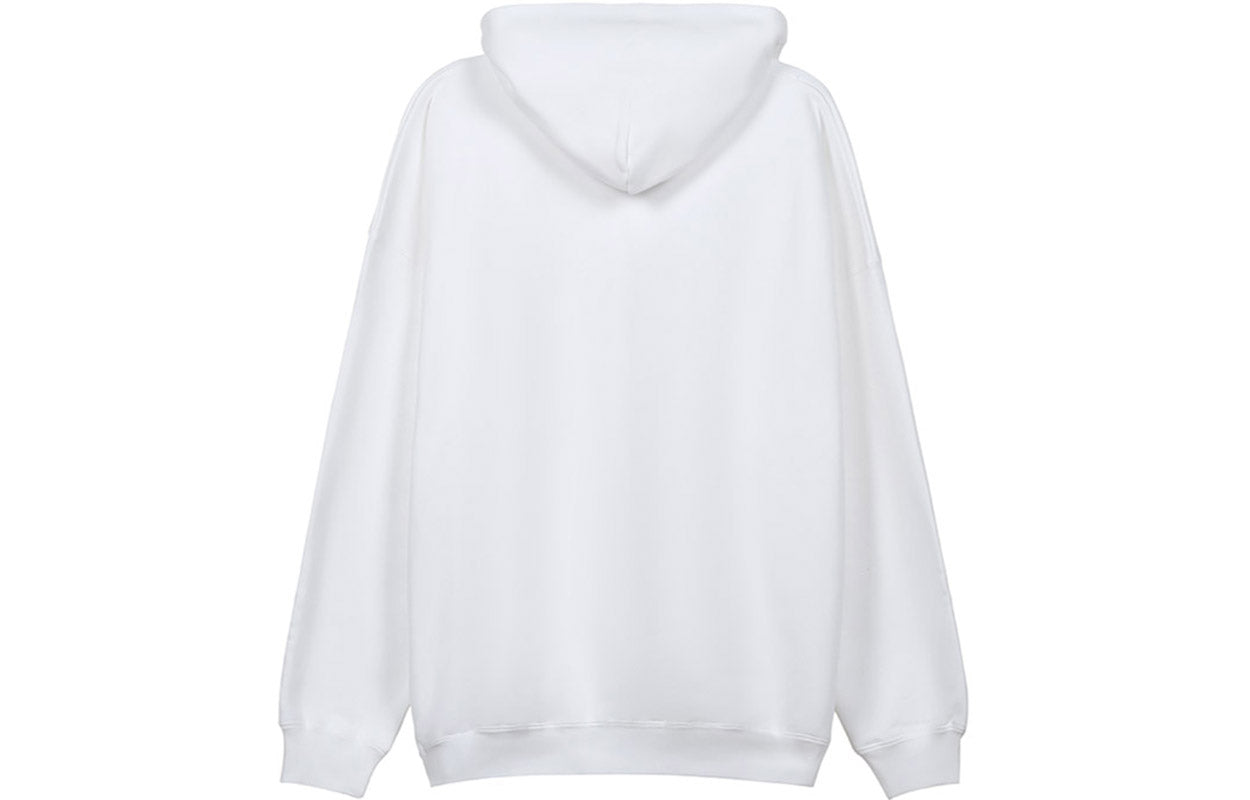 (WMNS) Balenciaga Pattern Loose Version Hoodie Sports White 620947TIV809000