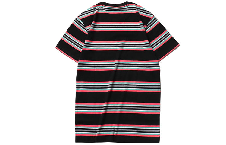 Men's Vans Emory Stripe Round Neck Short Sleeve 'Black Blue' VN0A4MSLYCV