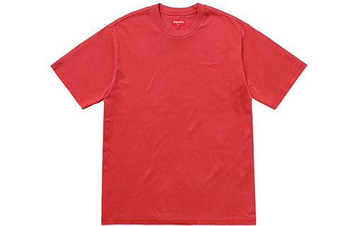 Supreme SS18 Overdyed Tee Red Washed Embroidered Logo Short Sleeve SUP-SS18-168