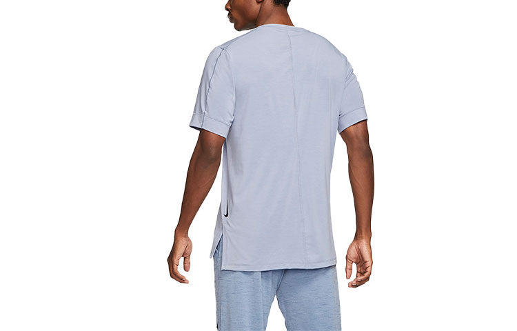 Nike Yoga Dri-FIT Sports Quick Dry Short Sleeve Gray Blue Grayblue BV4035-519