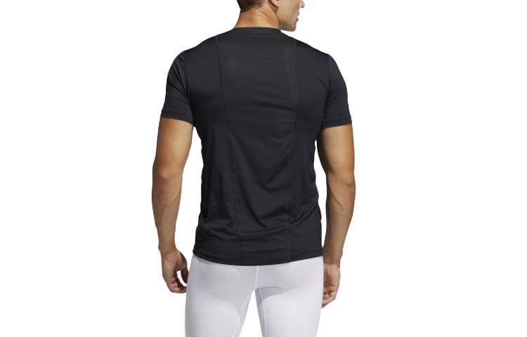 Men's adidas Round Neck Logo Printing Short Sleeve Black T-Shirt HB1450