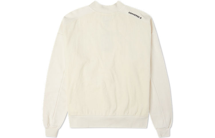 (WMNS) Converse Retro corduroy Fleece Round Neck Pullover Hoodie White 10023512-A01