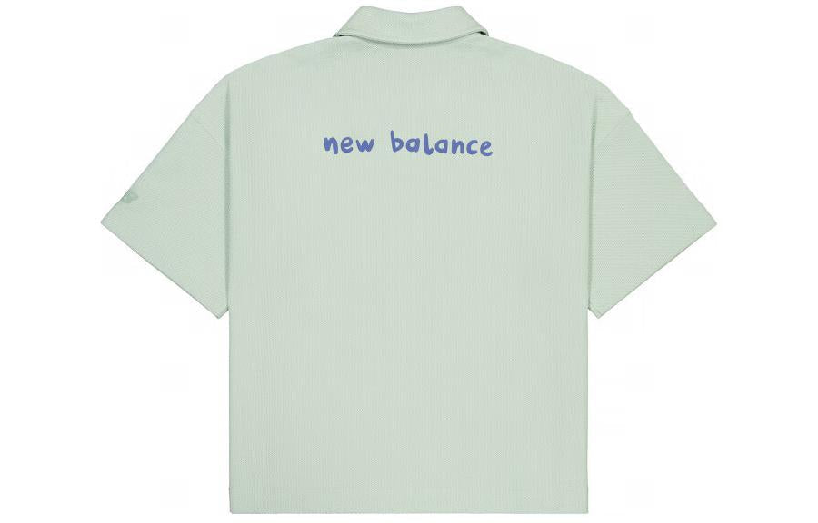 (WMNS) New Balance Potted Plant Graphic Polo Shirt Asia Sizing 'Light Blue' NFE26112-MT