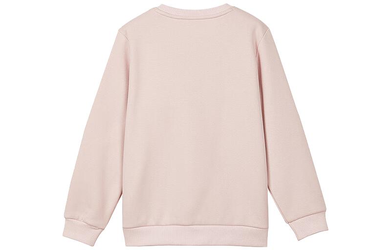 (GS) Skechers Colorful Casual Series Letter Round Neck Fleece Pullover Sweater 'Pink' L423K098-01NX