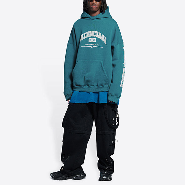 Balenciaga Maison Balenciaga Hoodie Wide Fit 'Indigo' 674986TLVJ24480