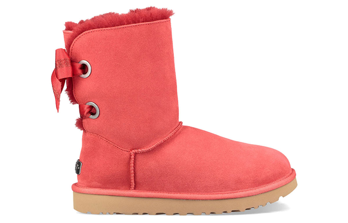 (WMNS) UGG Customizable Bailey Bow short Fleece Lined Red 1098075-RBRD