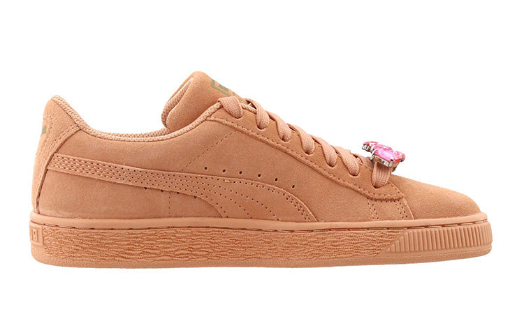 (GS) PUMA Suede Jewel Low Top Running Shoes Apricot/Pink 367618-01