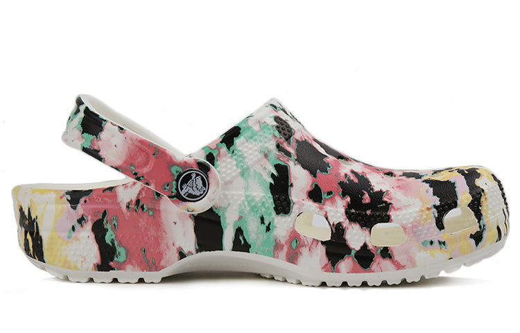 Crocs Classic Pattern Shoe Multi-Color Splicing Unisex 'Black Pink Green' 206479-928