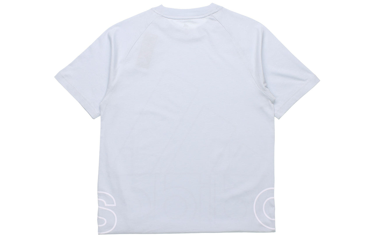 adidas U Big Logo T Sports Stylish Knit Round Neck Short Sleeve Blue GU4293