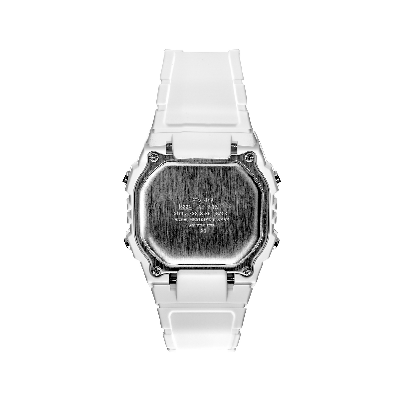 Casio Retro Stylish Simplicity Digital Cube Watch 'White' W-215H-7AJH