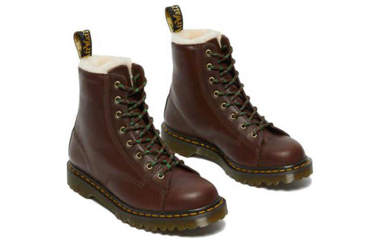 Dr. Martens Barton Shearling Lined Leather Ankle Boots 'Brown' 26873264
