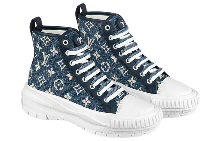 (WMNS) حذاء رياضي للكاحل من LOUIS VUITTON Squad 'Denim with Monogram' 1A9S12