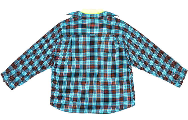 Balenciaga Trompe L'oeil Checked Shirt And T-Shirt 'Blue Neon Yellow' 699371TMM116305