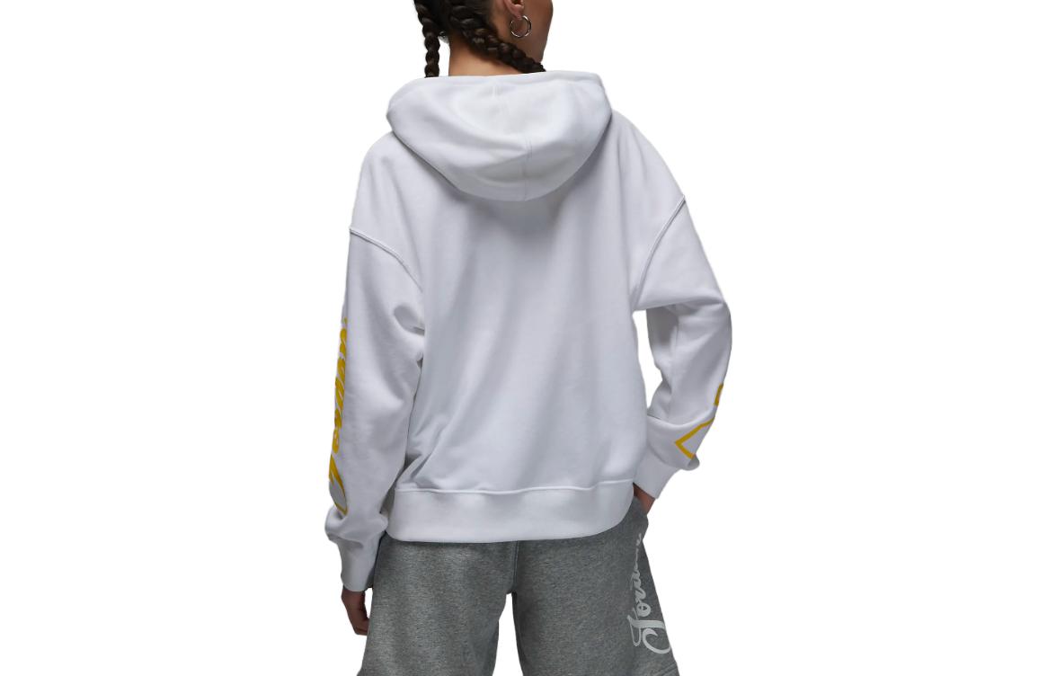 (WMNS) Air Jordan Street Style Plain Hoodie 'White Yellow' DZ3379-100
