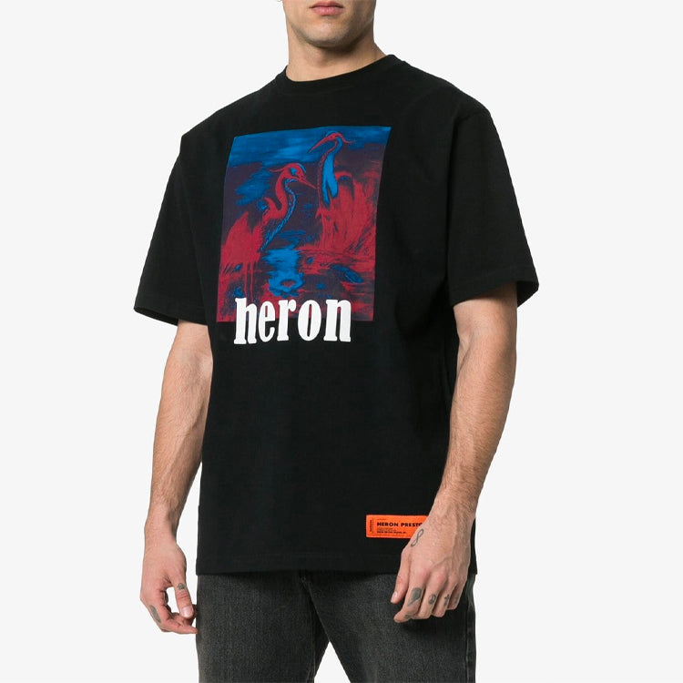 HERON PRESTON Printing Short Sleeve Unisex Black HMAA001S196320381088