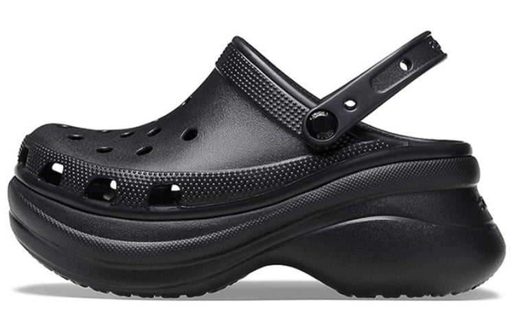 (WMNS) Crocs Small Whale Retro Crocs Thick Sole Black Sandals 206302-001